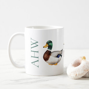 Preppy Mallard Duck Monogram Kaffeetasse