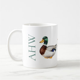 Preppy Mallard Duck Monogram Kaffeetasse