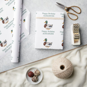 Preppy Mallard Duck Personalisiert Geschenkpapier