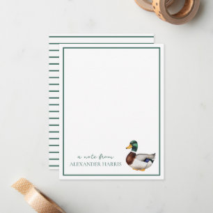 Preppy Mallard Duck Personalisiert Mitteilungskarte