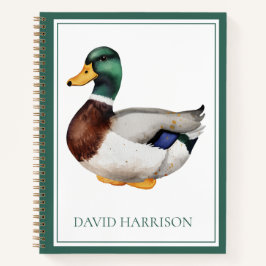 Preppy Mallard Duck Personalisiert Notizbuch