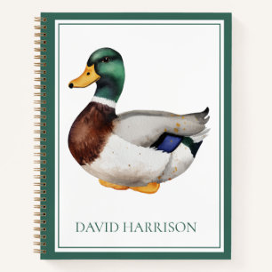 Preppy Mallard Duck Personalisiert Notizbuch