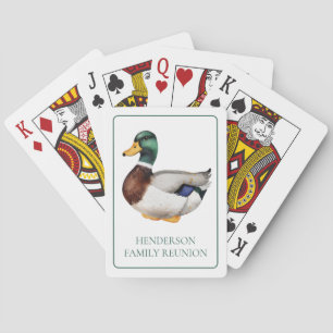 Preppy Mallard Duck Personalisiert Spielkarten