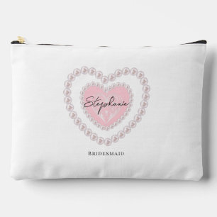 Preppy Modern Pearl Heart Brautparty Gefallen Gesc Zubehörtasche