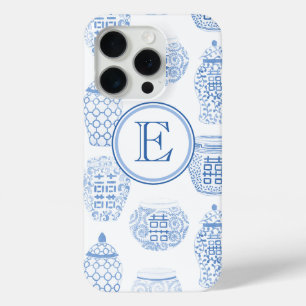 Preppy Monogram Blue und White Chinese Ginger Jar Case-Mate iPhone Hülle