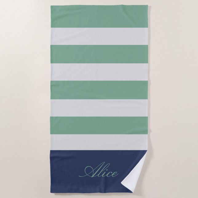 Preppy Monogram Strandtuch (Vorderseite)