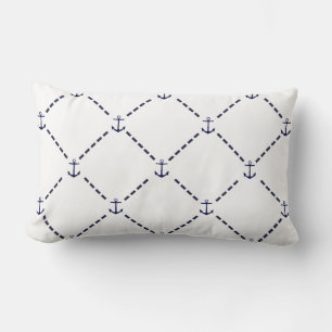 Preppy Nautic Navy Dashes & Anker Lendenkissen