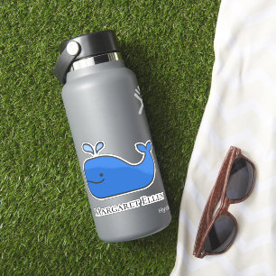 Preppy Nautical Blue Whale Personalisiert Aufkleber