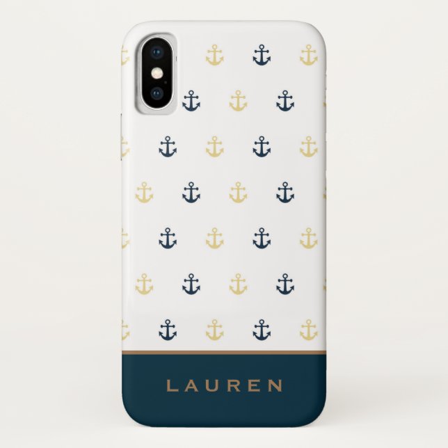Preppy Nautical ⎢ coque iphone Monogramme (Dos)