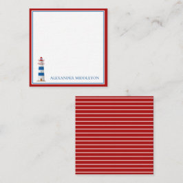 Preppy Nautical Lighthouse Personalisiert Mitteilungskarte