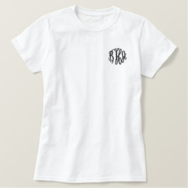 Preppy Navy Blue Monogram Embroided Shirt