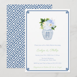 Preppy Navy & Chartreuse Boy Baby Shooting Party Einladung