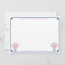 Preppy Navy und Pink Personalisiertes Brautparty Mitteilungskarte