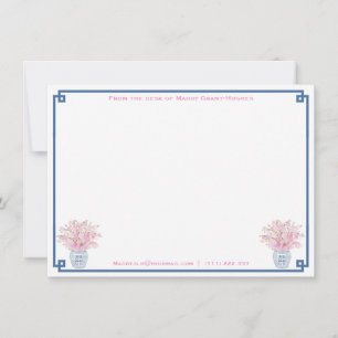 Preppy Navy und Pink Personalisiertes Brautparty Mitteilungskarte