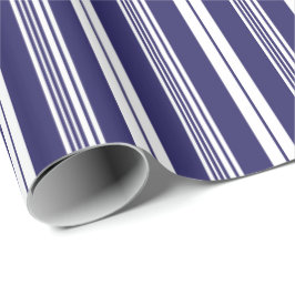 Preppy Navy, weißer Liegestuhl Streifen Muster Geschenkpapier
