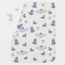 Preppy No Wake Zone Entenmuster in Rauchblau