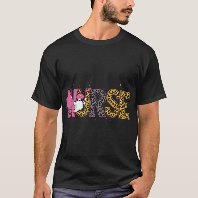 Preppy Nurse Halloween Shirt, Niedlich Ghosts Hall T-Shirt (Vorderseite)