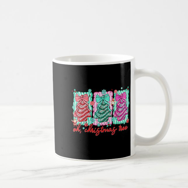Preppy Oh Christmas Tree Funny Xmas Cakes Retro Co Kaffeetasse (Rechts)