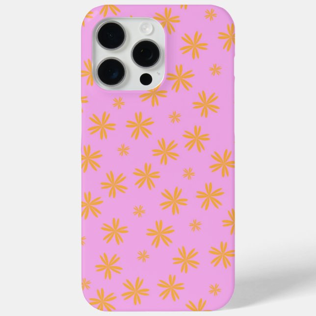 Preppy Orange Pink Hippie Blume Muster Case-Mate iPhone Hülle (Rückseite)
