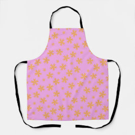 Preppy Orange Pink Hippie Blume Muster Schürze