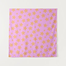Preppy Orange Pink Hippie Blume Muster