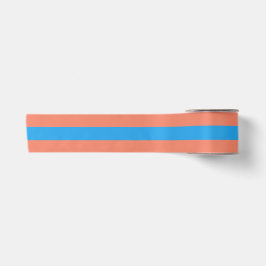 Preppy Orange und Blue Striping Satinband