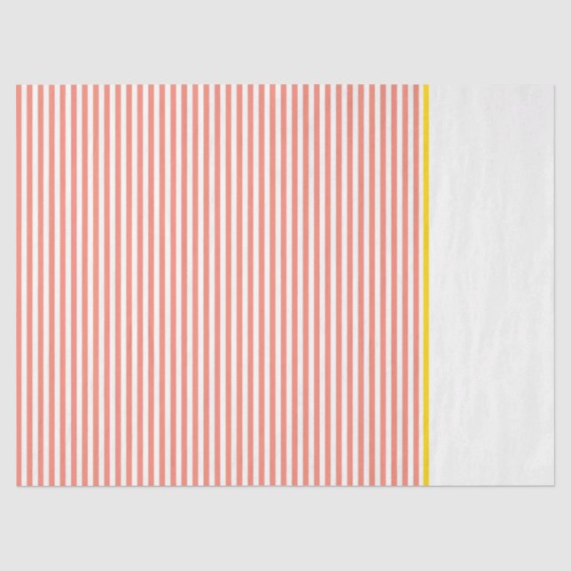 Preppy Orange White Stripes Gelbes Geschenkstück Seidenpapier (Vorderseite)