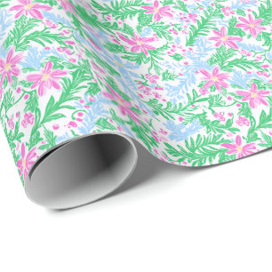 Preppy Palm Beach Christmas Poinsettias Geschenkpapier
