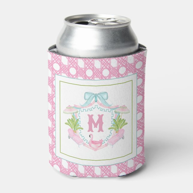 Preppy Palm Beach Monogram Crest Dosenkühler (Kanne Vorderseite)