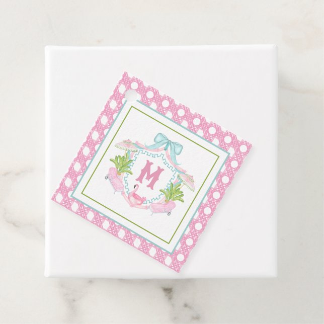 Preppy Palm Beach Monogram Crest Geschenkanhänger (Beispiel)