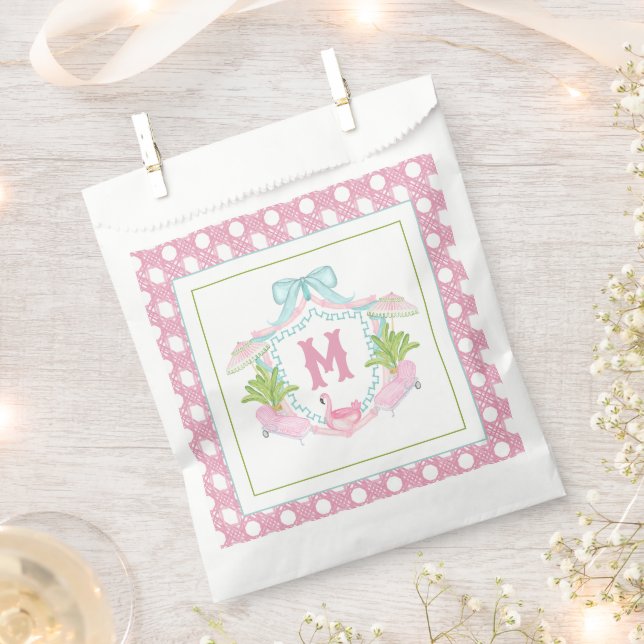 Preppy Palm Beach Monogram Crest Geschenktütchen (Ausgeschnitten)