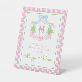 Preppy Palm Beach Monogram Crest Sockelschild