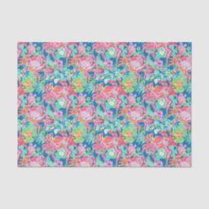 Preppy Palm Beach Ocean Crabs Muster Seidenpapier
