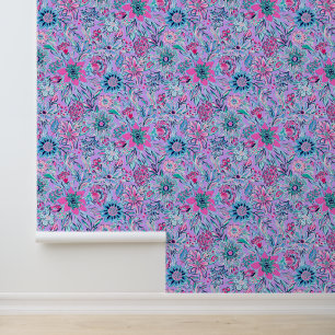 Preppy Palm Beach Pink & Lavendel Blume Tapete