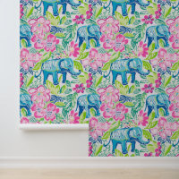 Preppy Palm Beach Pink und Blue Elefanten