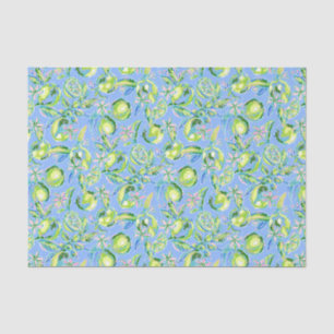 Preppy Palm Beach Print Blue und Green Limes Seidenpapier