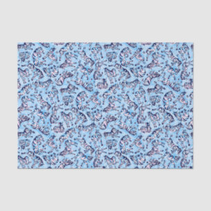 Preppy Palm Beach Print Blue Zebras Seidenpapier