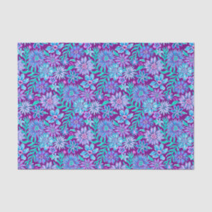 Preppy Palm Beach Print Lila & Blue Flowers Seidenpapier