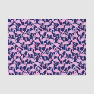 Preppy Palm Beach Print Pink & Navy Flamingos Seidenpapier