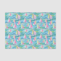 Preppy Palm Beach Print Pink Sailboote