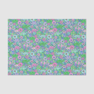 Preppy Palm Beach Print Pink und Green Camels Seidenpapier