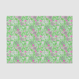 Preppy Palm Beach Print Pink und Green Giraffen Seidenpapier