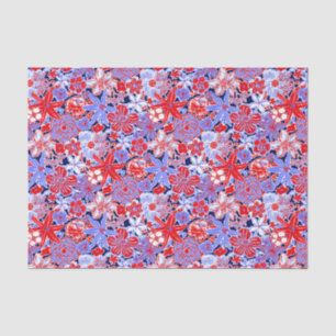 Preppy Palm Beach Print Red White & Blue Flops Seidenpapier