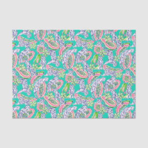 Preppy Palm Beach Print Tigers and Papayas Seidenpapier