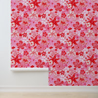 Preppy Palm Beach Rosa und Rote Blume