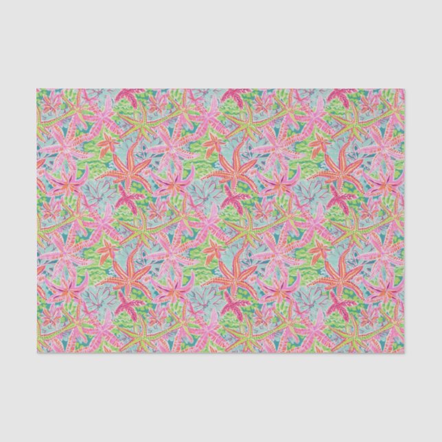 Preppy Palm Beach Tropensegel Muster Seidenpapier (Vorderseite)