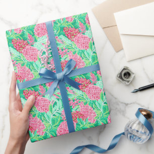 Preppy Palm Beach Tropical Blume Muster Geschenkpapier