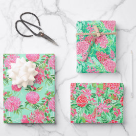 Preppy Palm Beach Tropical Blume Muster Geschenkpapier Set