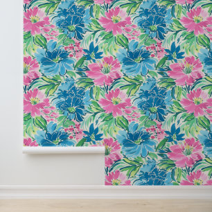 Preppy Palm Beach Tropical Blume Tapete