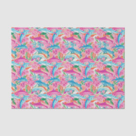 Preppy Palm Beach Tropical Delphins Muster Seidenpapier
